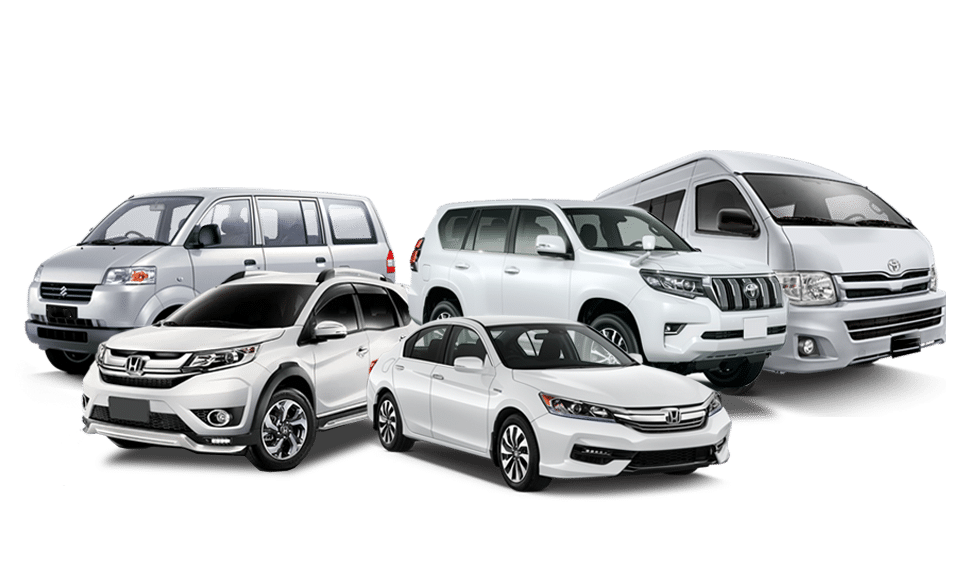 Spacious family rental car parked near Dubai Mall with kids inside